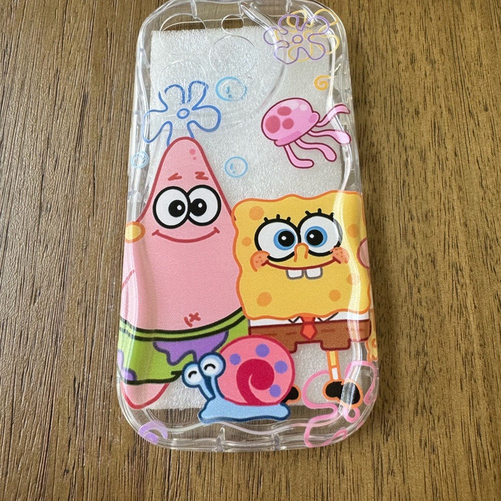 SpongeBob SquarePants Clear Phone Case for IPhone 15 Pro!